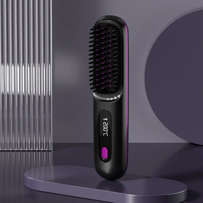 🔥 Offre spéciale : 50 % de réduction 💁‍♀️ Peigne lissant chauffant sans fil en céramique
